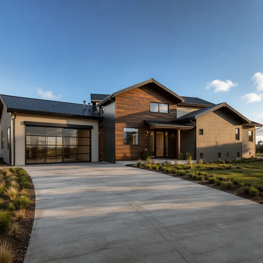 Dalhart House - Street elevation with integrated garage