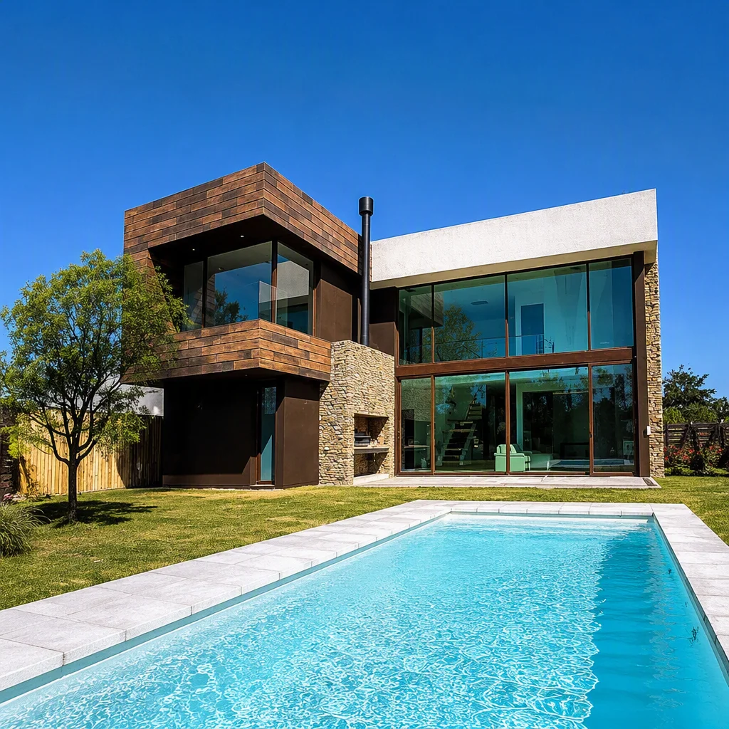 Modern prefabricated modular villa with pool